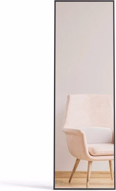 FORGEVIO Full Length Rectangular Dressing Mirror, Black, W: 100 cm, H: 150 cm – 1