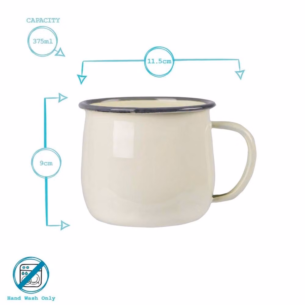 Havendro Multicolour Enamel Metal Belly Mug, 375ml – 2