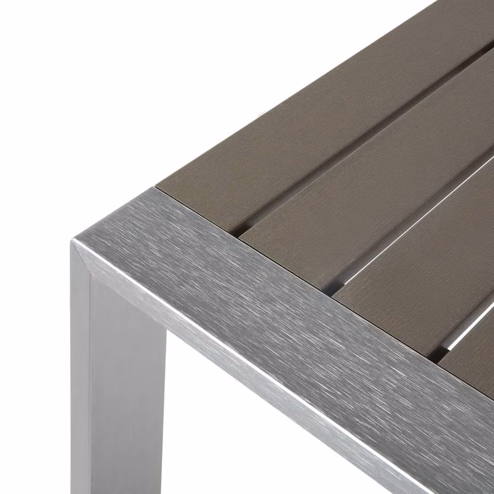 Wyld and Coco Outdoor Coffee Table in Grey Aluminium, W/D: 90 x 50 cm – 3