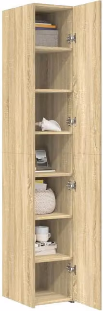 Berkfield Home Sonoma Oak Highboard in Light Oak, W/D/H: 30 x 42.5 x 185 cm – 1