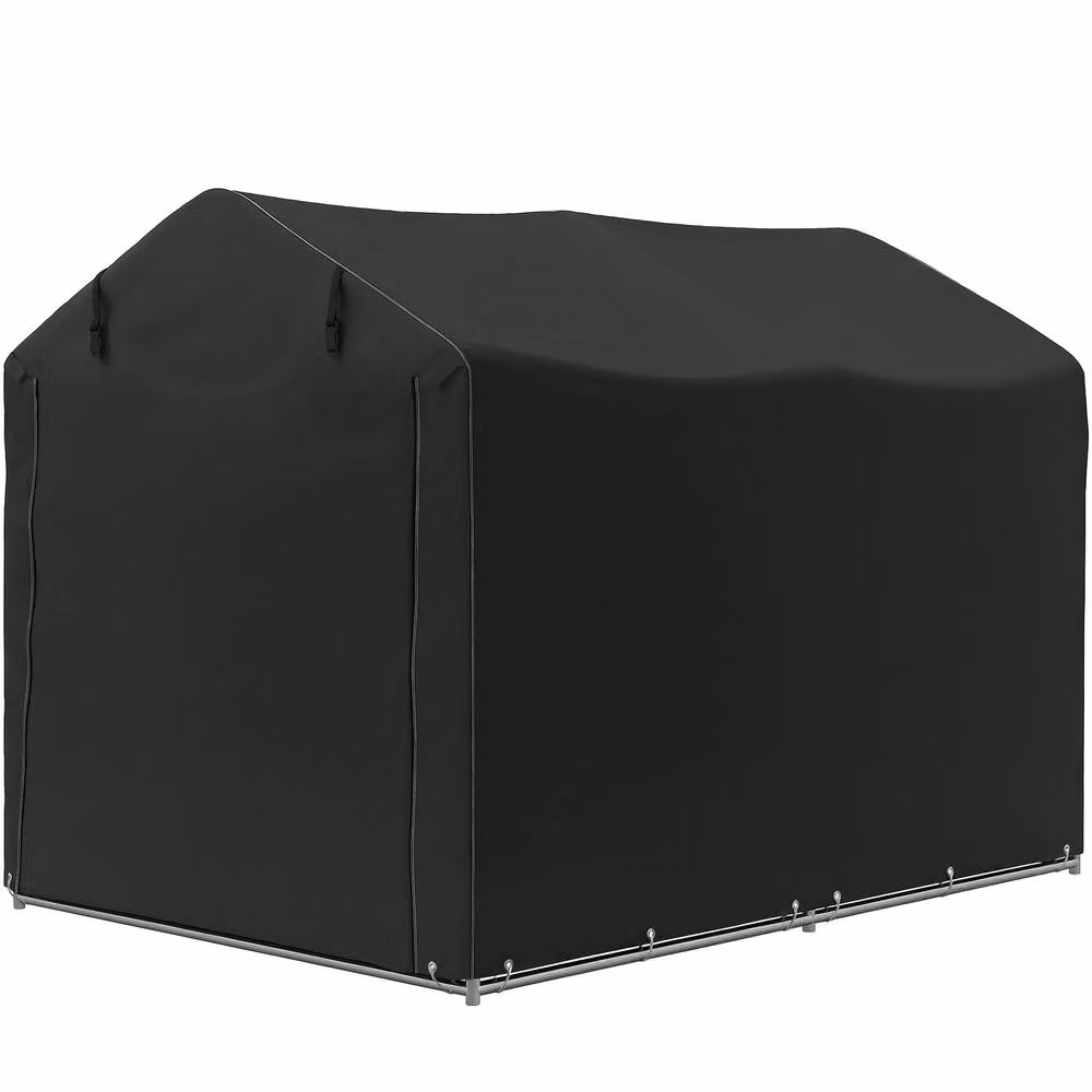 Rolipo Waterproof Garden Storage Tent with Single Zipper Door, Black, W/D/H: 220 x 160 x 220 cm – 2