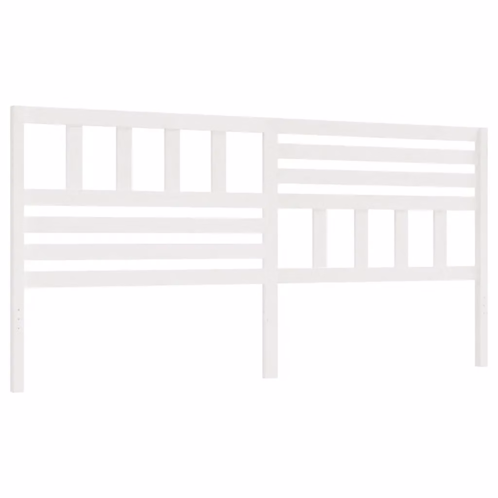 Berkfield Home White Solid Wood Pine Bed Headboard, W: 206 cm, D: 4 cm, H: 100 cm – 2