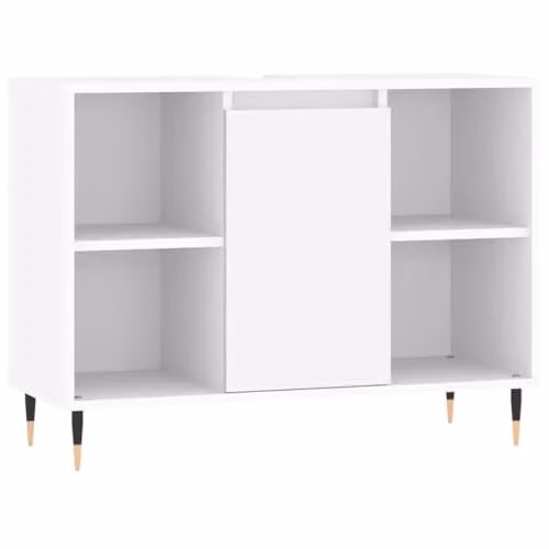 vidaXL Freestanding White Bathroom Cabinet with Hinged Doors and Internal Shelves, W/D/H: 80 x 33 x 60 cm