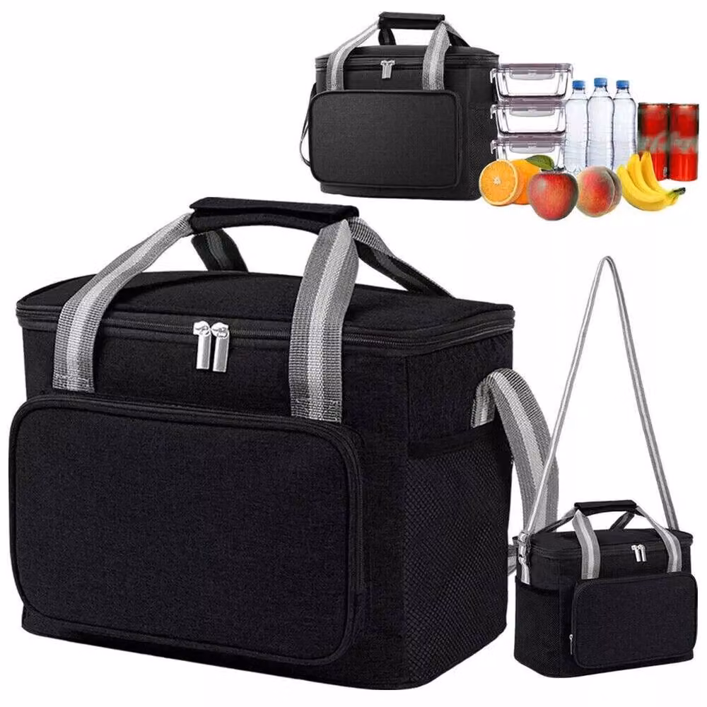 NESTLUNE Black Insulated Thermal Lunch Bag for Adults – 3