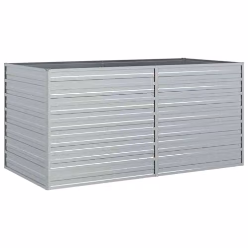 vidaXL Galvanised Steel Raised Garden Bed in Silver, W: 160 cm, D: 80 cm, H: 77 cm – 1