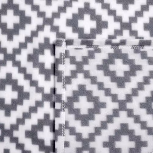 OHS Grey Geometric Print Fleece Throw Blanket, W/D/H: 120 x 150 cm – 7