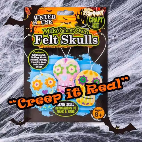 VFM e-Store Halloween Skulls Felt Weaving Craft Kit, Multicolour – 6