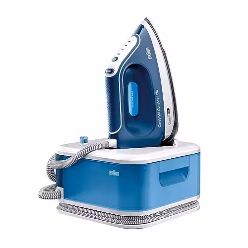 Braun CareStyle Compact Pro Steam Iron, Blue, 2400W with Vertical Steam and Anti-Calc Function – 1