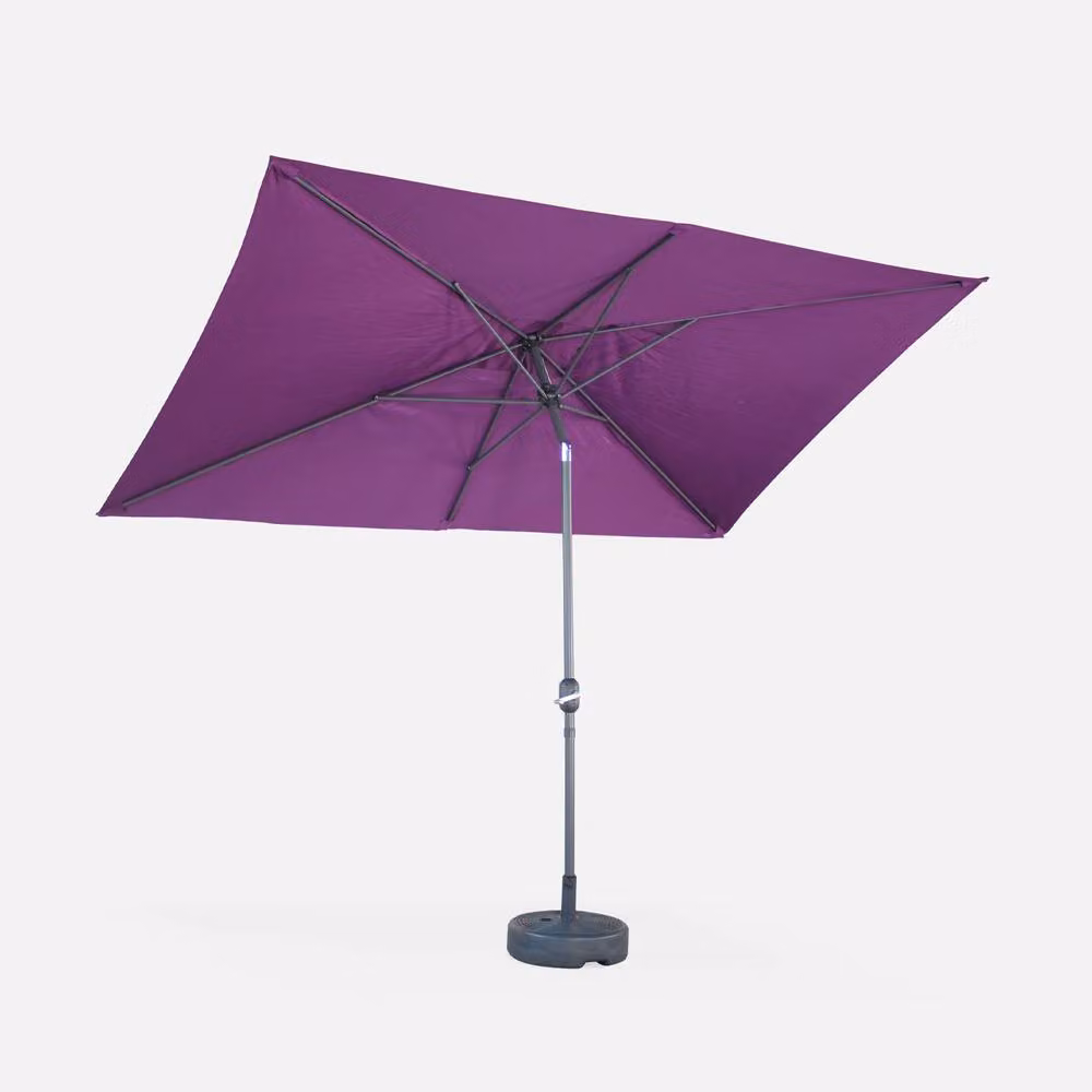 sweeek Rectangular Parasol in Purple with Central Pole – 2