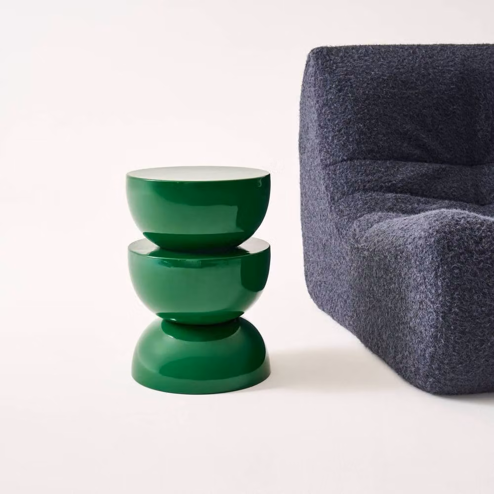 sweeek Round Metal Coffee Table and Side Table with Glossy Finish in Dark Green, W/D/H: 46.5 x 46.5 x 75 cm – 3