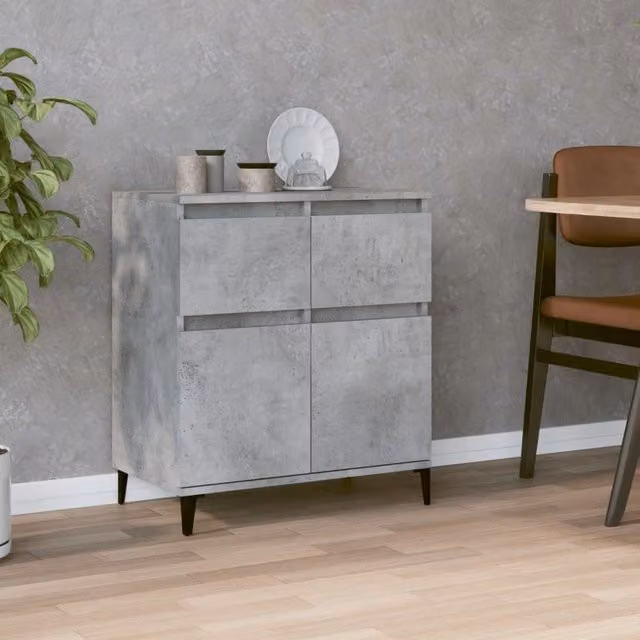 Berkfield Home Industrial Sideboard in Concrete Grey, W/D/H: 60 x 35 x 70 cm