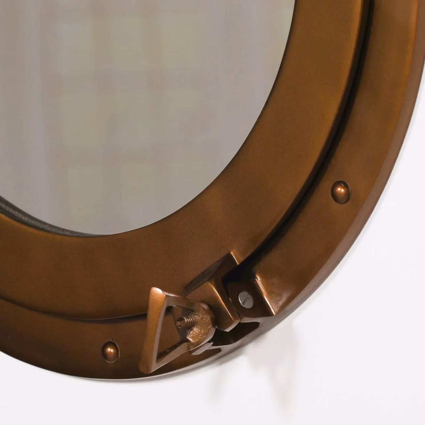 Glasstone Large Round Maritime Port Hole Wall Mirror in Bronze, W/D/H: 43.5 x 43.5 x 29.5 cm – 4