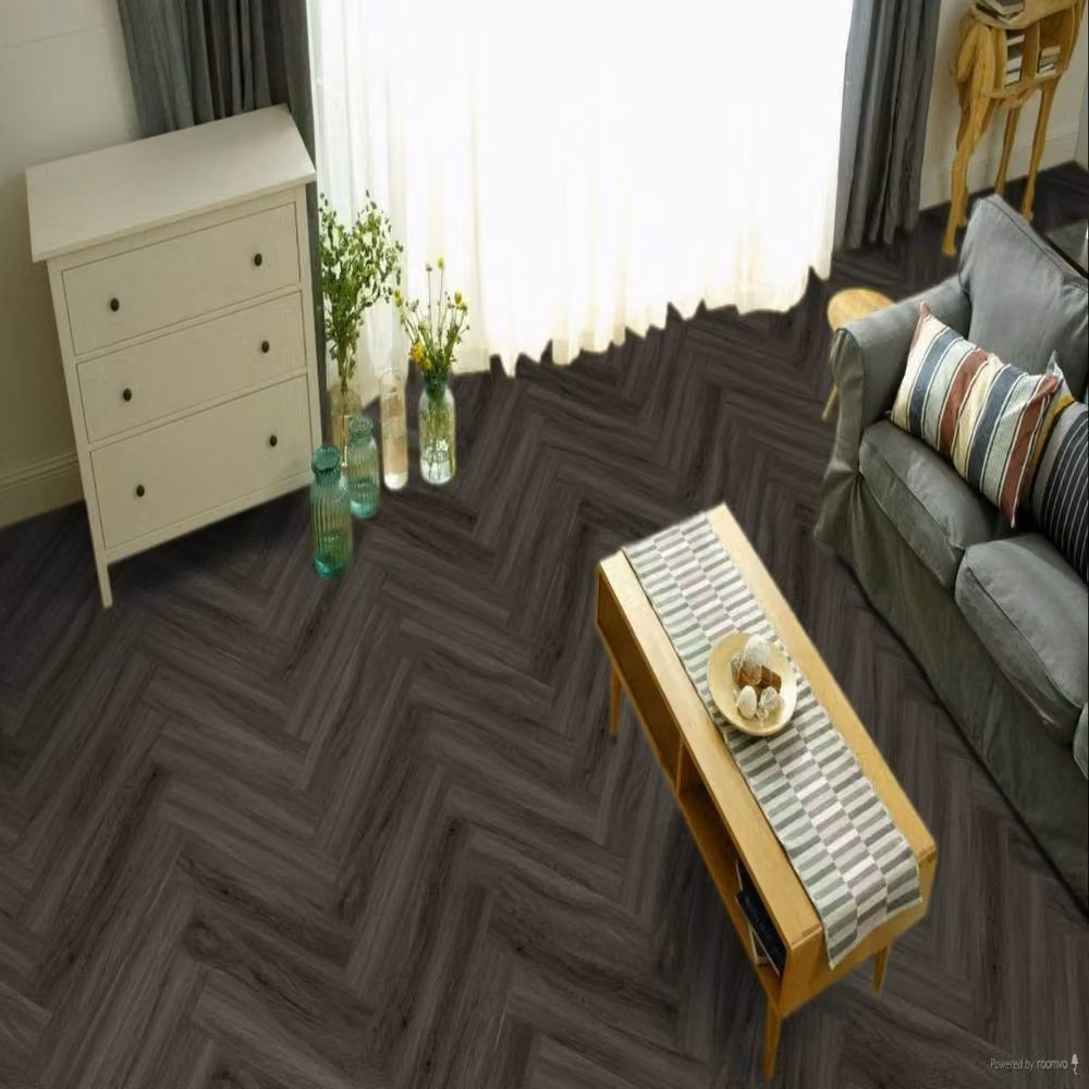 FirmfitORH Luxury Wood Effect Herringbone Click Lock Vinyl Flooring, Dark Grey, 5mm – 3