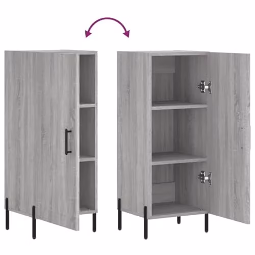 vidaXL Modern Grey Sonoma Sideboard in Engineered Wood W/D/H: 34.5 x 34 x 90 cm – 3