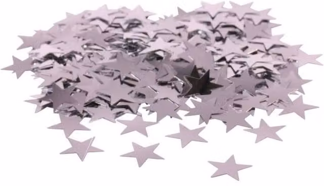 KDMD Silver Star Confetti 12 Pack, 14g per Pack