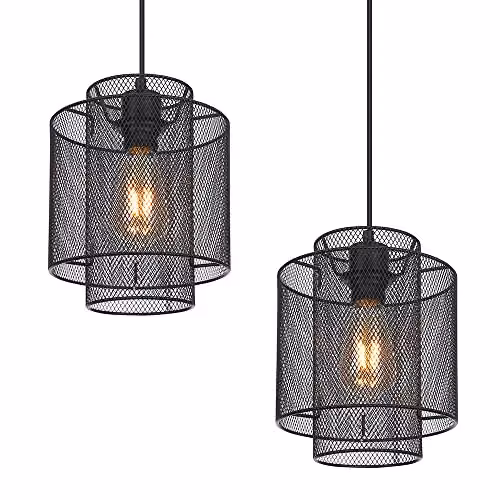 Globo Lighting Industrial Black Metal Pendant Light with 4 x E27 Bulbs, W/D/H: 120 x 20 x 20 cm – 6