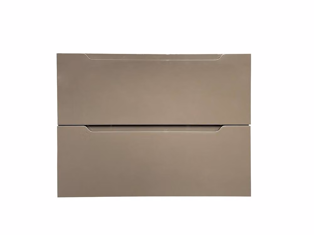 Vente-unique STEFANIE Wall-Hung Single Basin Bathroom Unit in Taupe – 2