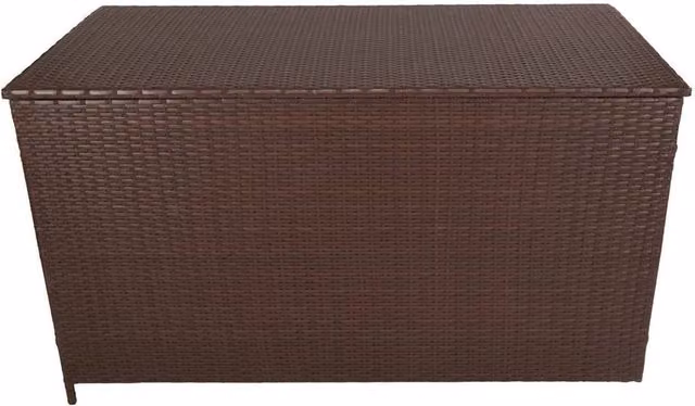 FLAVORA Brown Garden Storage Box with Large Cushion W/D/H: 100 x 15 x 138 cm