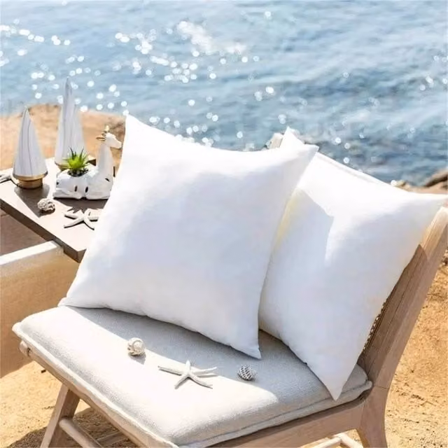 NESTLUNE 2-Piece Extra Deep Square Cushion Pad Inserts in White, W/D/H: 45 x 45 x 45 cm