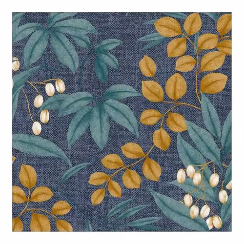 Graham & Brown Superfresco Easy Persephone Floral Wallpaper in Navy, Ochre, Blue, Yellow and White