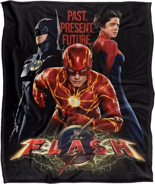 LOGOVISION The Flash Warner Brothers Officially Licensed Super Soft Microfibre Fleece Throw Blanket, White, W/D/H: 152 x 127 cm – 5