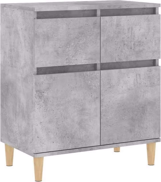 Berkfield Home Industrial Sideboard in Concrete Grey, W/D/H: 60 x 35 x 70 cm