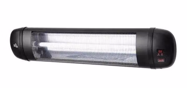 Primrose 2kW IPX4 Wall Mounted Adjustable Quartz Bulb Electric Infrared Heater with Remote Control, Black – 4