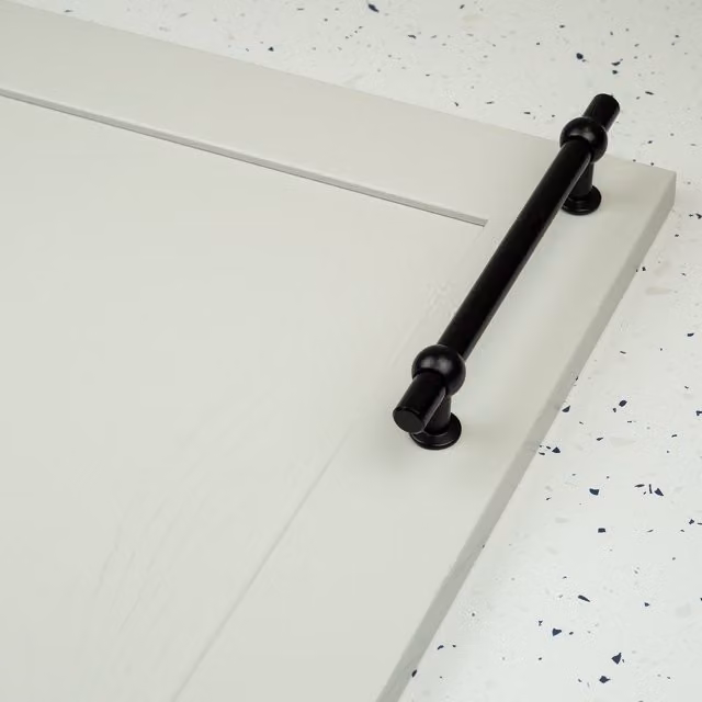 Matt Black T-Bar Clasp Cabinet Handle in Zinc and Steel, Length: 220 mm
