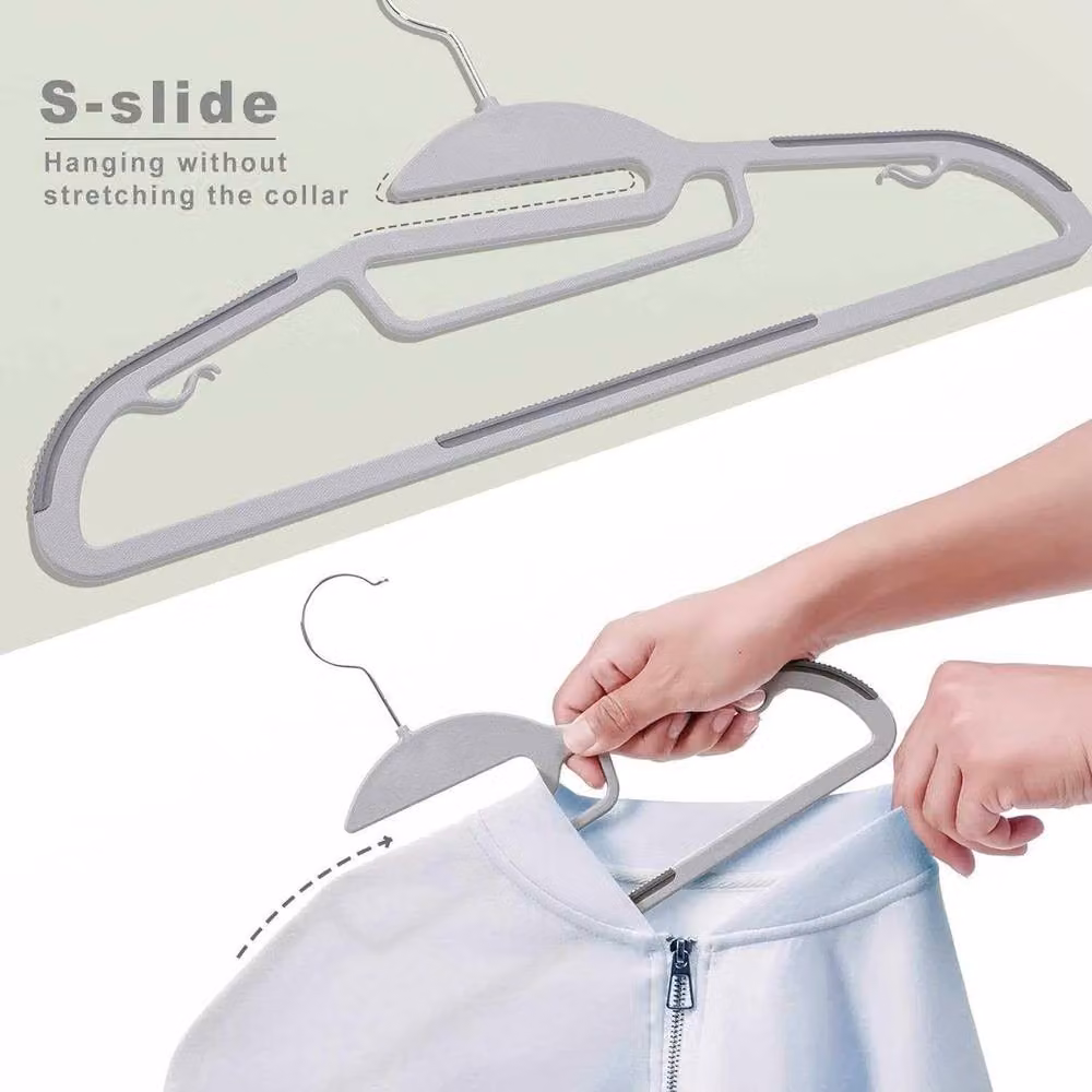 Dyzi 50 Pack White Non-Slip Plastic Coat Hangers with Contoured Shoulders – 2