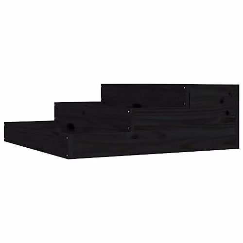 vidaXL Black Solid Wood Pine Planter Tub W: 78 cm, D: 78 cm, H: 27 cm