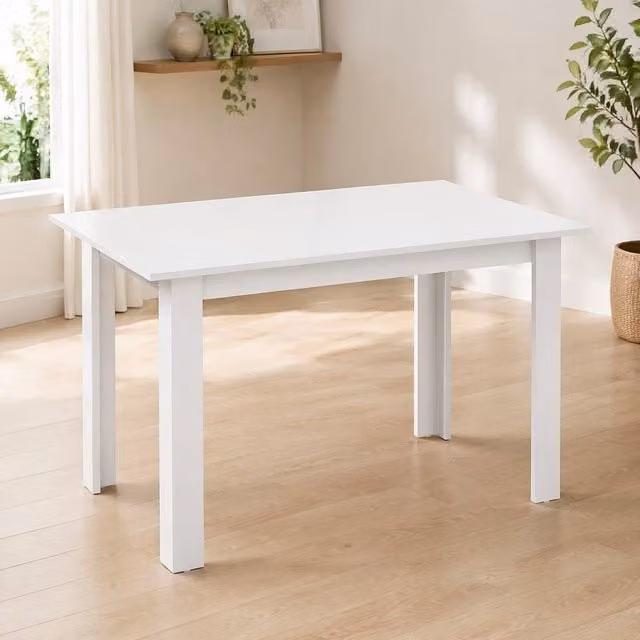 STILVORA Extendable Rectangular Dining Table in White Glossy MDF – 1