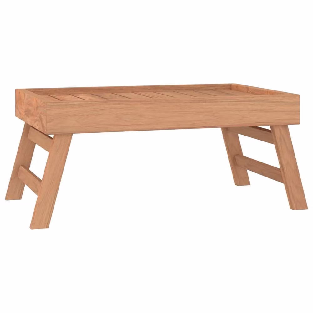 Berkfield Home Folding Tray in Brown Rustic Teak Wood, W: 55 cm, D: 35 cm, H: 25 cm – 2