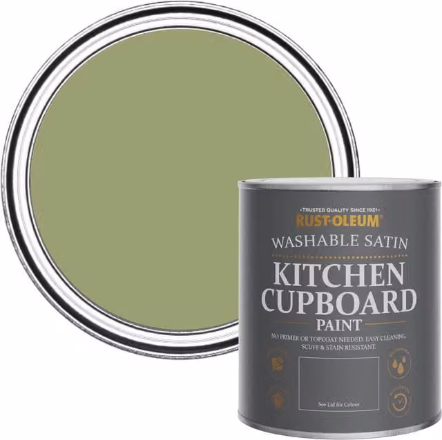 Rust-Oleum Kitchen Cupboard Paint Satin in Familiar Ground Green, 750ml