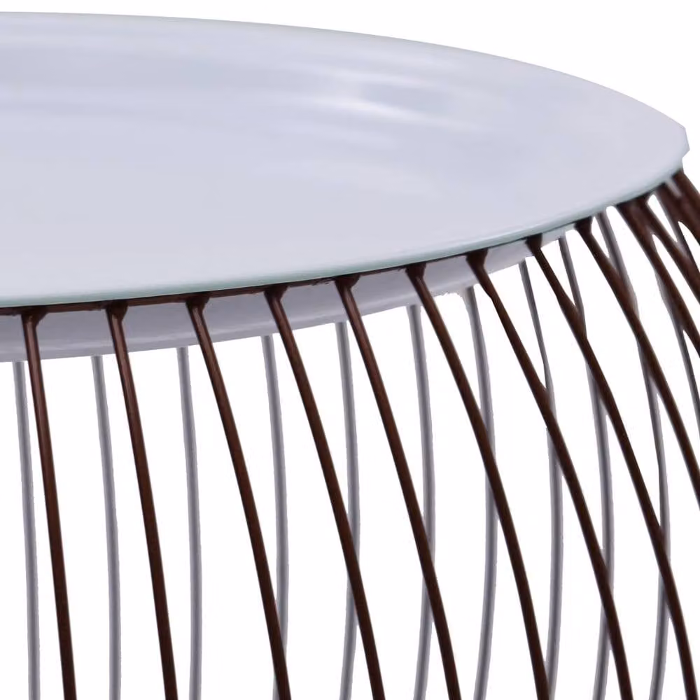Berkfield Home Gold Round Coffee Table, Diameter: 41 cm – 2