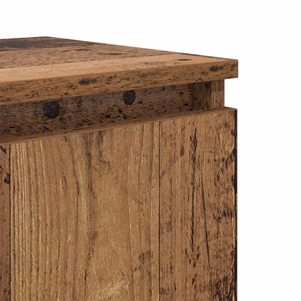 Berkfield Home Old Wood Nightstand in Brown, Solid Wood and Metal, W/D/H: 40 x 30 x 50 cm – 6
