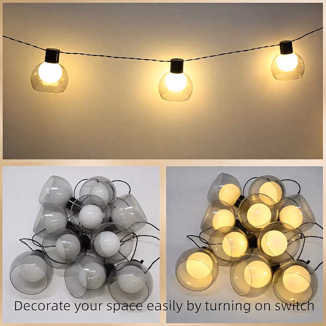 Bright Zeal 10-Ball Warm White Sphere String Lights with Timer in Black – 4