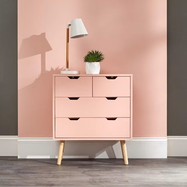 GFW Nyborg 2+2 Drawer Chest in Pink