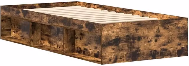 Berkfield Home Modern Single Bed Frame in Smoked Oak and Pine, Brown, W/D/H: 90 x 190 cm
