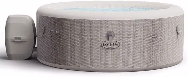 Bestway Lay Z Spa Cancun AirJet Inflatable Round Hot Tub in Grey and Multicolour – 1