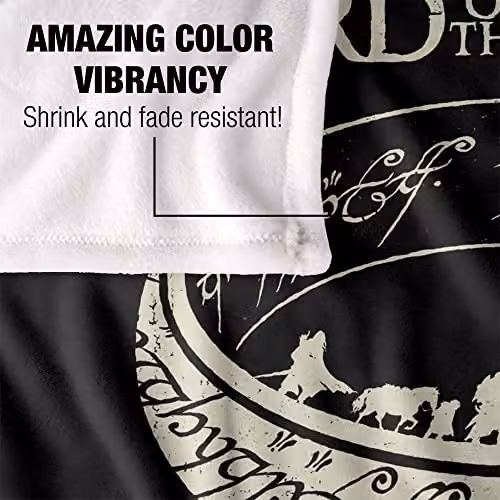 Logovision Lord of the Rings White Silky Touch Super Soft Fleece Throw Blanket W/D/H: 152 x 127 cm – 3