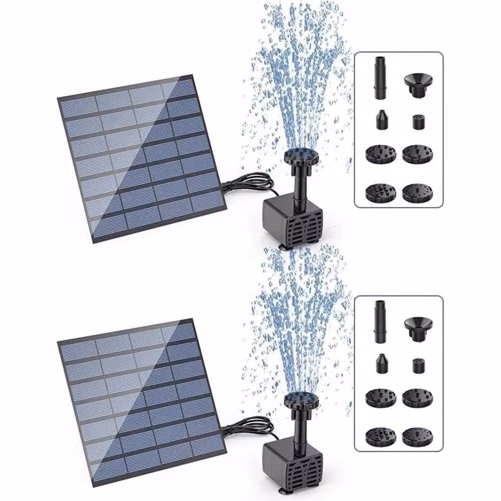 KORVIXA Black Solar Garden Water Panel Fountain Pump, 100 cm – 4