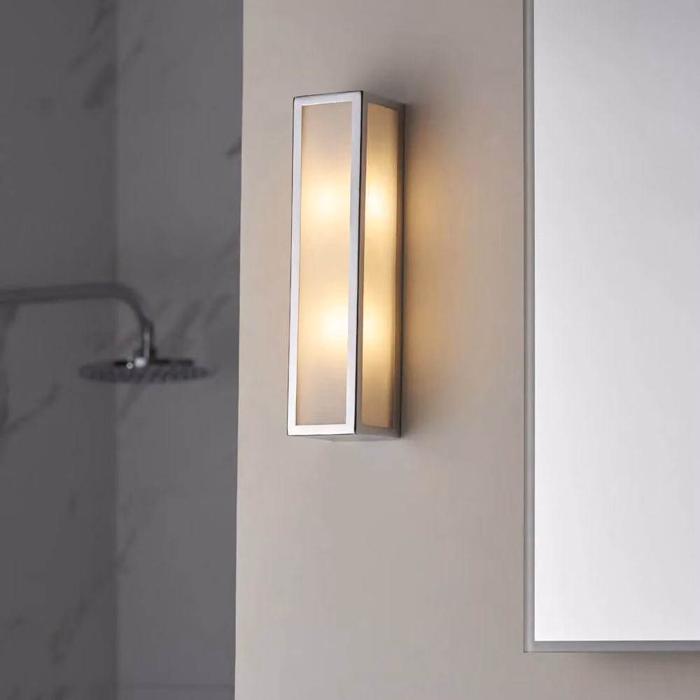 Loops Modern LED Bathroom Wall Light Fitting in Chrome with Transparent Glass Shades – 2