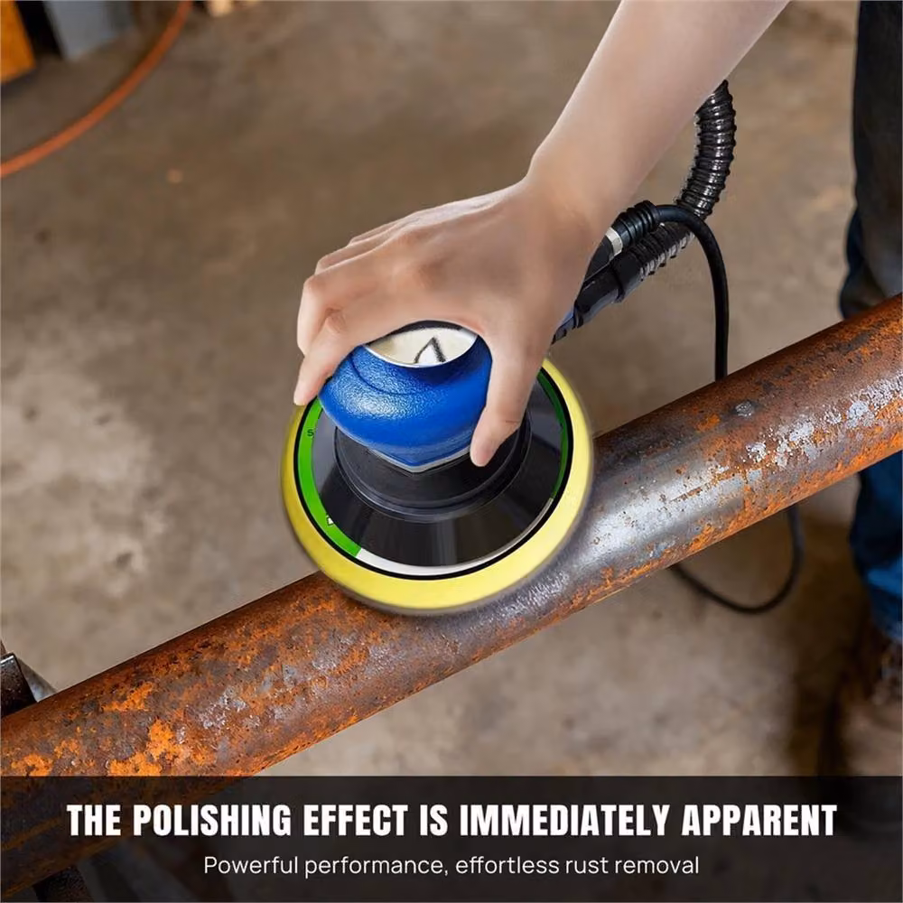 Nordara Blue Pneumatic Air Random Orbital Palm Sander with 150mm Pad and 11000RPM Power Polisher – 4