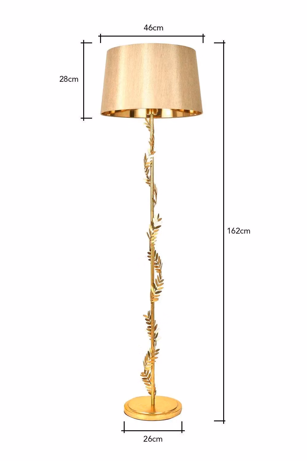 BHS Lighting Brookby Art Deco Floor Lamp in Gold and Beige – 2