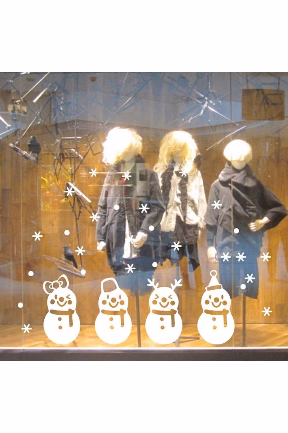 KDMD Christmas 3D Removable Snowman Window Wall Stickers AFC8010 in White – 3