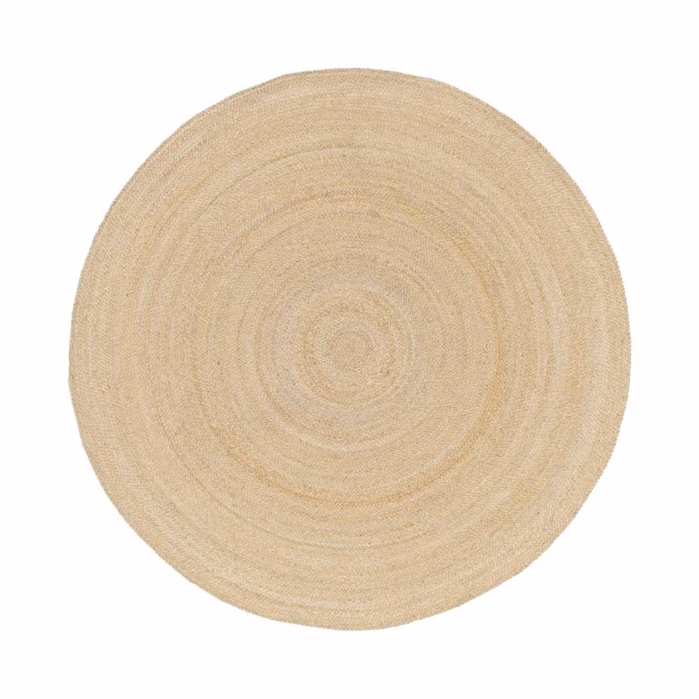 Sweekeec Round Woven Jute Indoor Rug in Beige, Diameter: 160 cm – 2