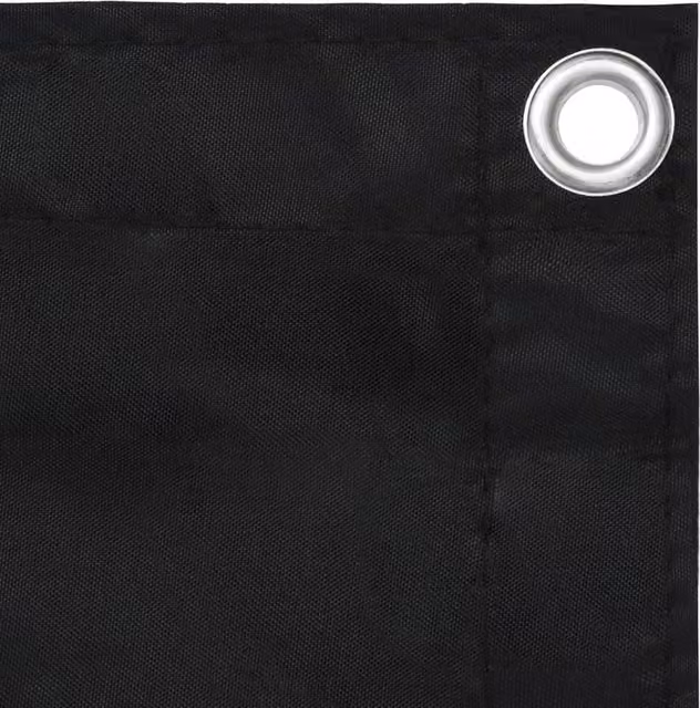 Berkfield Home Modern Balcony Screen in Black Oxford Fabric, W/H: 120 x 300 cm