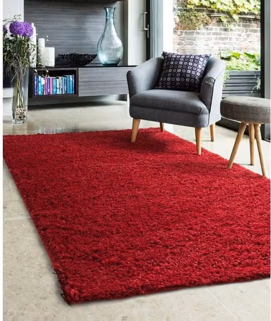 Melrose Interiors Venus Shaggy Coral Area Rug, Red, W: 160 cm, L: 230 cm
