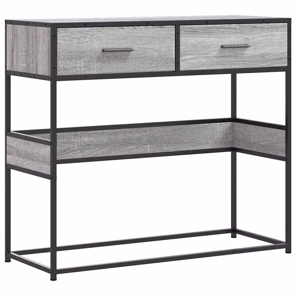 Berkfield Home Console Table in Grey Sonoma, W/D/H: 90 x 35 x 80 cm – 2