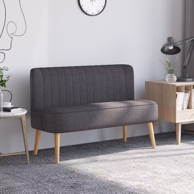 HOMCOM Modern Double Seat Velvet Loveseat Sofa in Dark Grey